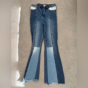 Alter’d State Stylish Blue Flared Women Jeans